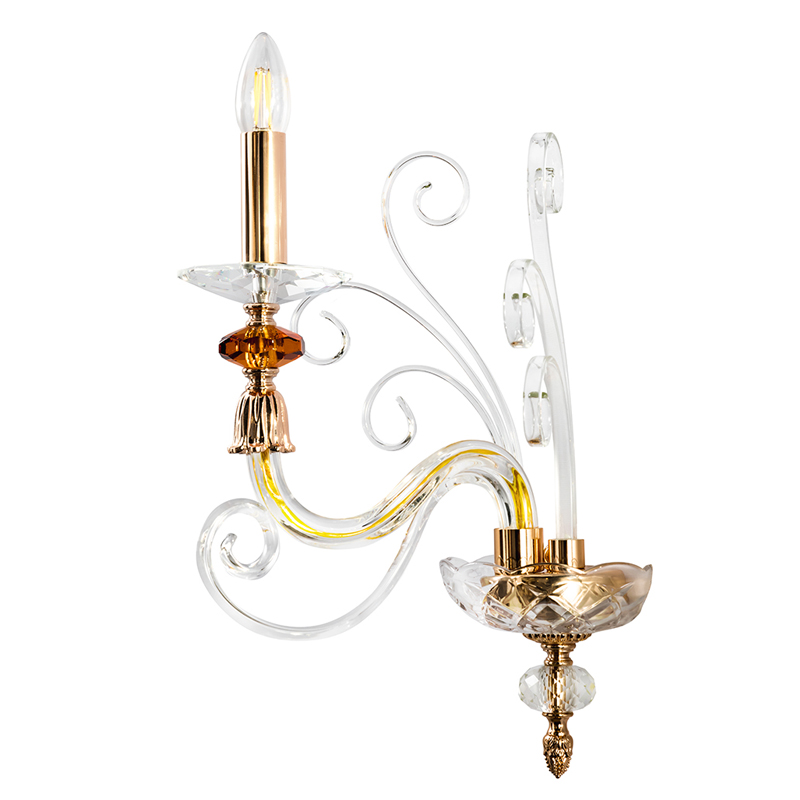 Бра с изогнутыми прозрачными элементами из стекла Twisted Glass Candles Золотой Прозрачное Стекло Бра с изогнутыми прозрачными элементами из стекла Twisted Glass Candles Золотой Прозрачное Стекло в Костроме | Loft Concept