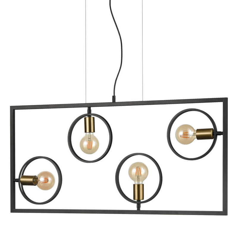 Люстра Loft Rings Ligh 4 Черный Золотой Люстра Loft Rings Ligh 4 Черный Золотой в Костроме | Loft Concept