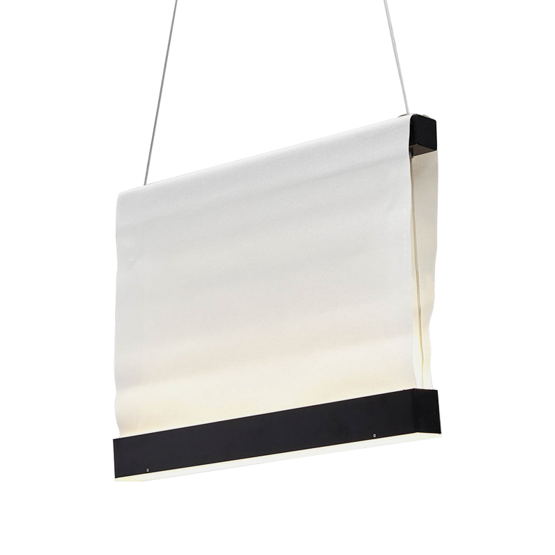 Дизайнерский подвесной светильник из текстиля CANVAS HANGING LAMP 30 Белый Черный Дизайнерский подвесной светильник из текстиля CANVAS HANGING LAMP 30 Белый Черный в Костроме | Loft Concept