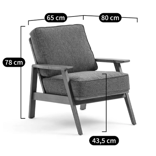 Кресло с каркасом из массива дуба Deniaud Oak Grey Armchair Кресло с каркасом из массива дуба Deniaud Oak Grey Armchair в Костроме