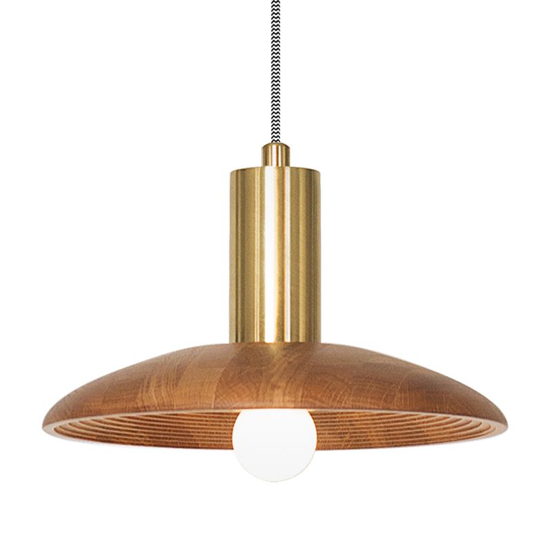 Подвесной светильник WOOD Hanging Lamp Коричневый Древесина Латунь Подвесной светильник WOOD Hanging Lamp Коричневый Древесина Латунь в Костроме | Loft Concept