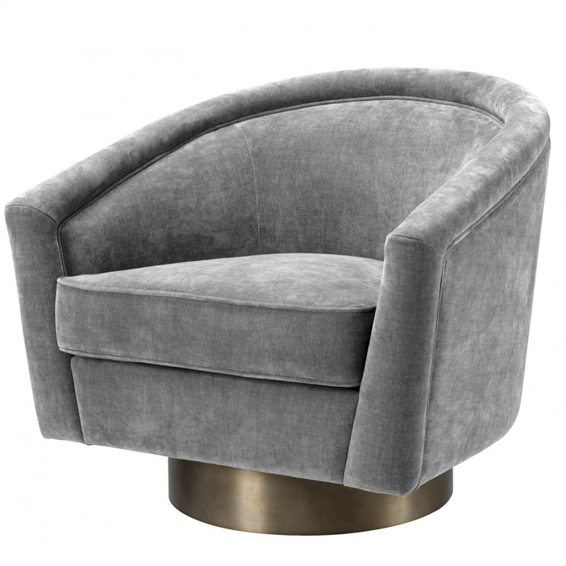 Кресло Eichholtz Swivel Chair Catene Grey Серый матовое золото Кресло Eichholtz Swivel Chair Catene Grey Серый матовое золото в Костроме | Loft Concept