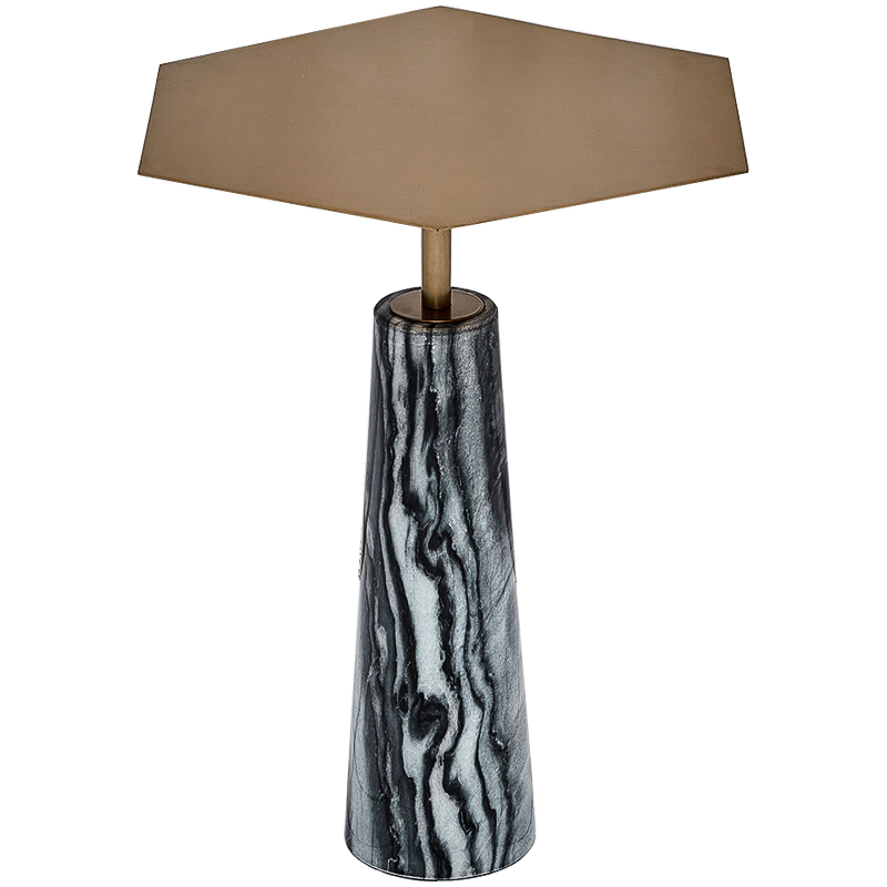 Приставной стол Chrysa Side Table Черно-белый Золотой Приставной стол Chrysa Side Table Черно-белый Золотой в Костроме | Loft Concept