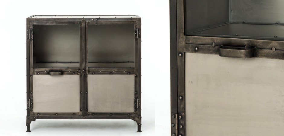 Комод металлический Industrial Steampunk Nickel 2 Door Cabinet Комод металлический Industrial Steampunk Nickel 2 Door Cabinet - Loft-Concept в Костроме