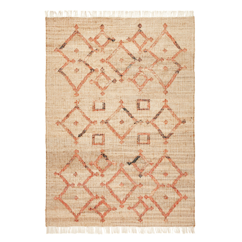 Ковер Ornament Carpet джут и хлопок Бежевый Красный Ковер Ornament Carpet джут и хлопок Бежевый Красный в Костроме | Loft Concept