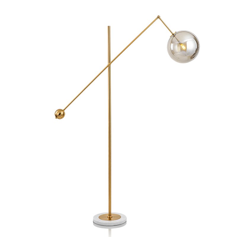 Торшер Bolle floor lamp Золотой Белый Дымчатый (Smoke) Торшер Bolle floor lamp Золотой Белый Дымчатый (Smoke) в Костроме | Loft Concept