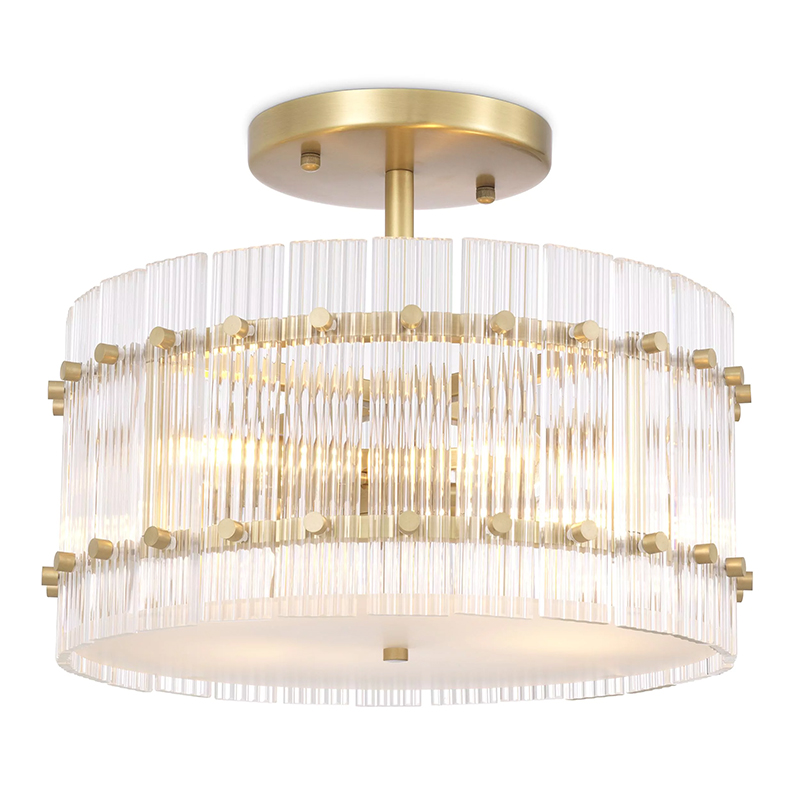 Потолочный светильник Eichholtz Ceiling Lamp Ruby Round Brass Латунь Прозрачное Стекло Потолочный светильник Eichholtz Ceiling Lamp Ruby Round Brass Латунь Прозрачное Стекло в Костроме | Loft Concept