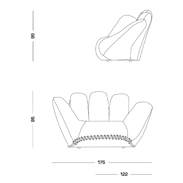 Дизайнерское кресло в форме руки Poltronova Joe Jeans Armchair Дизайнерское кресло в форме руки Poltronova Joe Jeans Armchair в Костроме