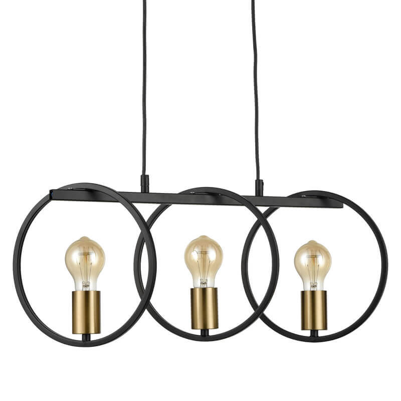 Люстра Loft Rings Ligh 3 Черный Золотой Люстра Loft Rings Ligh 3 Черный Золотой в Костроме | Loft Concept