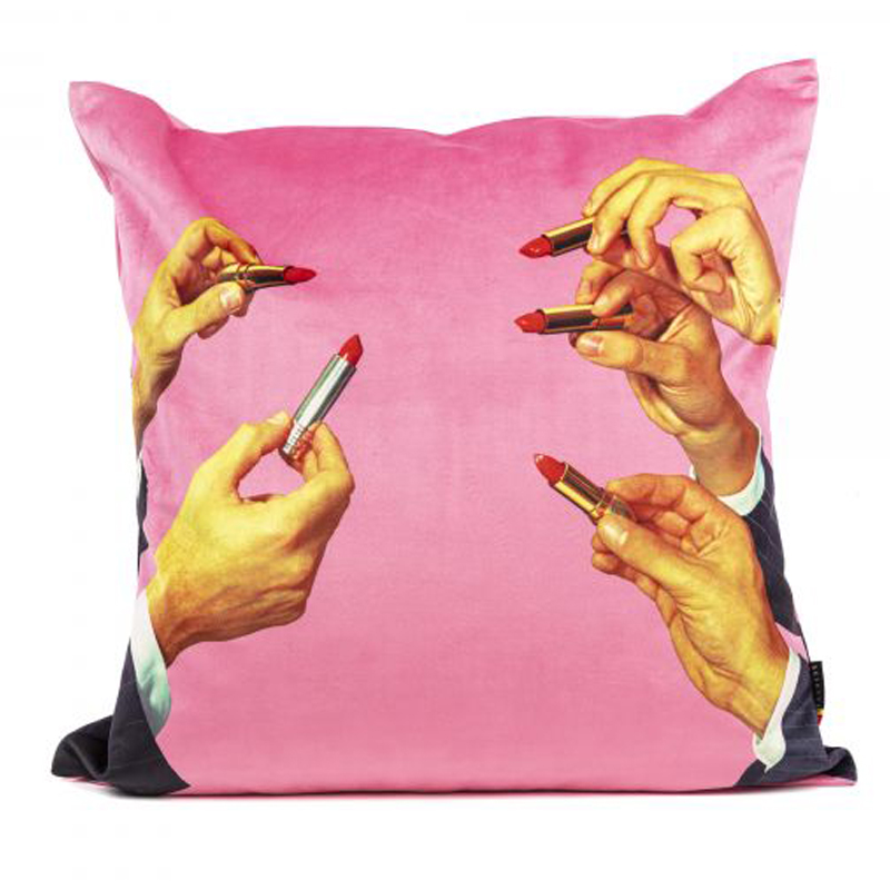 Подушка Seletti Cushion Pink Lipstick Розовый Мульти Подушка Seletti Cushion Pink Lipstick Розовый Мульти в Костроме | Loft Concept