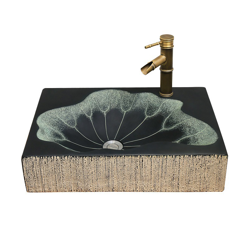 Раковина Lotus Leaf Rectangle Графит Зеленый шалфей Бежевый Раковина Lotus Leaf Rectangle Графит Зеленый шалфей Бежевый в Костроме | Loft Concept