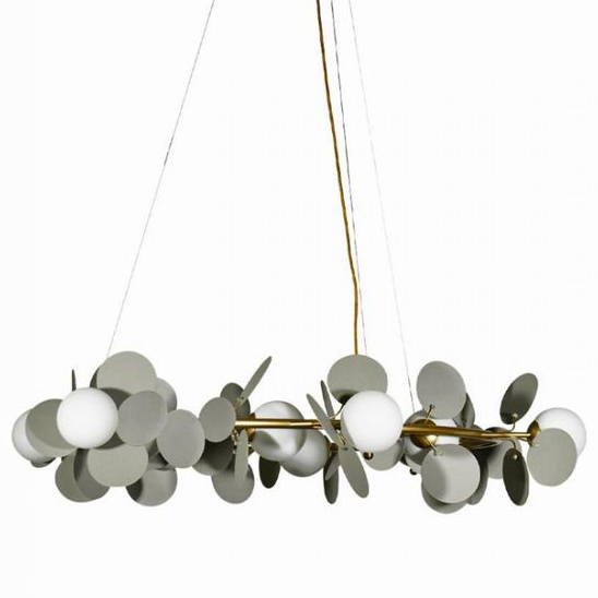 Люстра MATISSE Chandelier circle Gray диаметр 105 Серый Золотой Белый Люстра MATISSE Chandelier circle Gray диаметр 105 Серый Золотой Белый в Костроме | Loft Concept