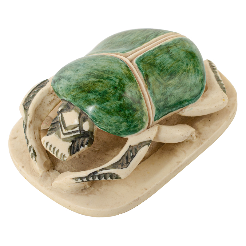 Статуэтка Скарабей Scarab Beetle beige and green Бежевый Зеленый Статуэтка Скарабей Scarab Beetle beige and green Бежевый Зеленый в Костроме | Loft Concept