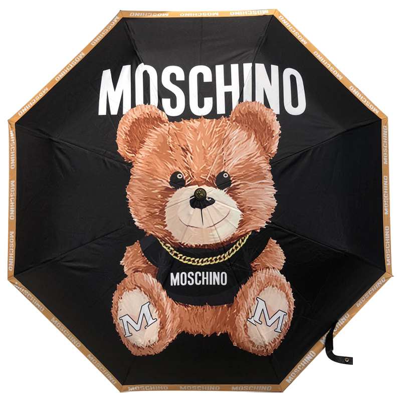 Зонт раскладной MOSCHINO дизайн 005 Черный цвет Черный Коричневый Зонт раскладной MOSCHINO дизайн 005 Черный цвет Черный Коричневый в Костроме | Loft Concept