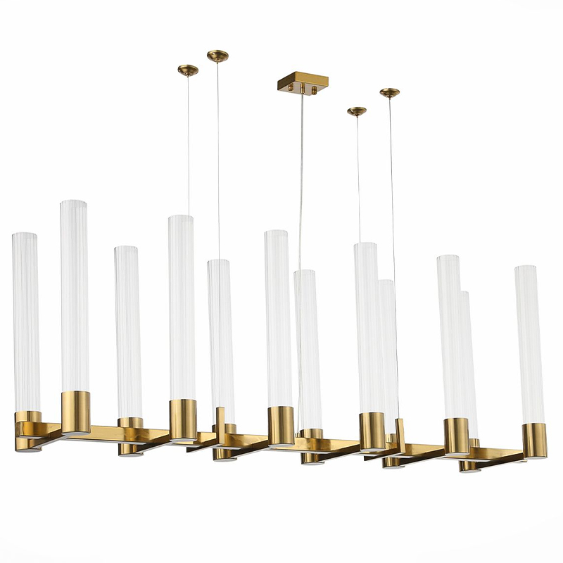 Люстра Jenae Glass Tubes Chandelier Латунь Прозрачный Люстра Jenae Glass Tubes Chandelier Латунь Прозрачный в Костроме | Loft Concept