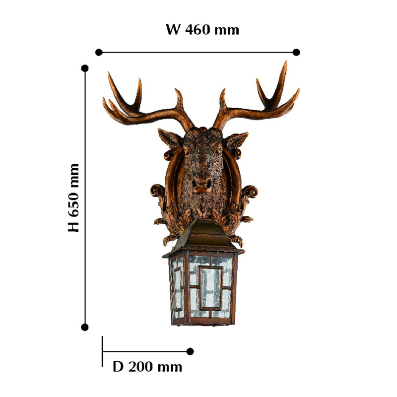 Коричневый уличный светильник с головой лося ANIMAL LANTERN Коричневый уличный светильник с головой лося ANIMAL LANTERN в Костроме