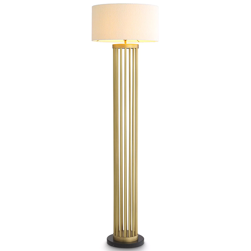 Торшер Eichholtz Floor Lamp Condo Brass Латунь Белый Торшер Eichholtz Floor Lamp Condo Brass Латунь Белый в Костроме | Loft Concept