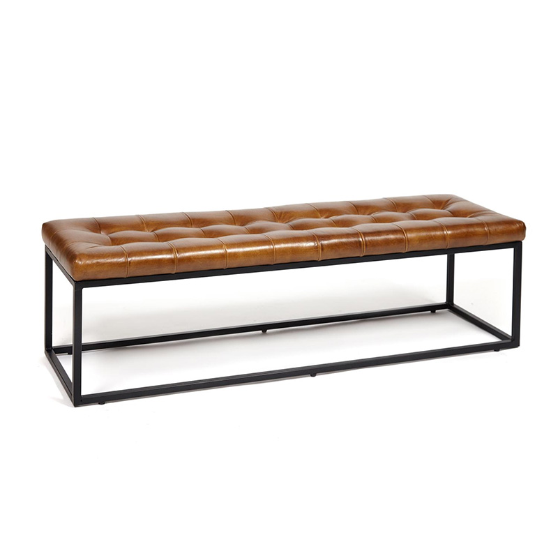Банкетка Buffalo Leather Industrial Banquette Коричневый Банкетка Buffalo Leather Industrial Banquette Коричневый в Костроме | Loft Concept
