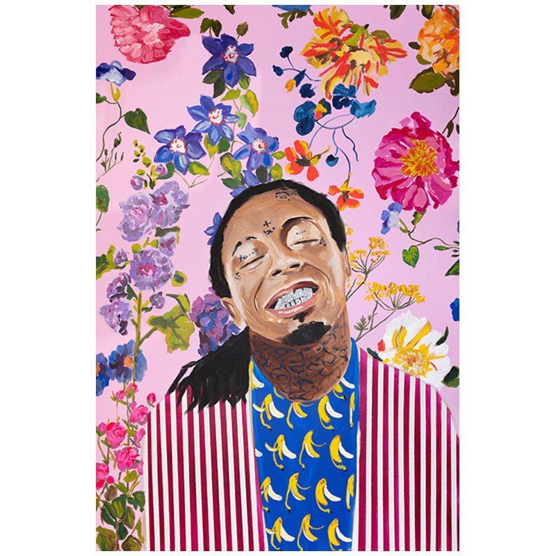 Картина Lil Wayne with Floral Background Мульти в Костроме | Loft Concept 