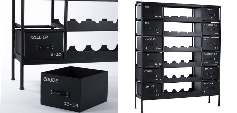 Винный стеллаж RADAGAST IRON WINE CHEST BLACK Винный стеллаж RADAGAST IRON WINE CHEST BLACK - Loft-Concept в Костроме