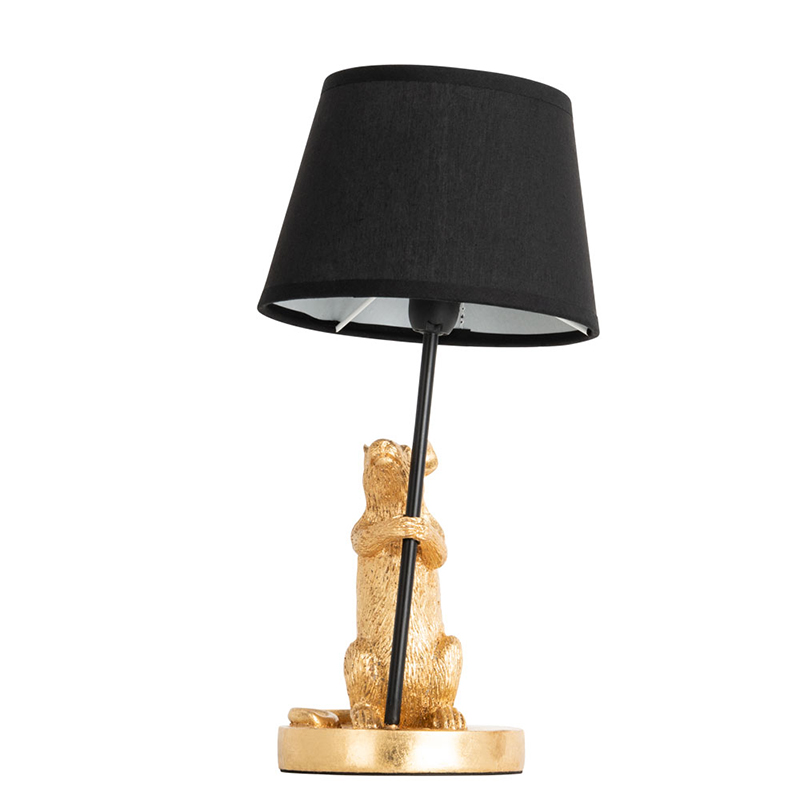 Настольная лампа Gold Mouse holding a black lamp Золотой Черный Настольная лампа Gold Mouse holding a black lamp Золотой Черный в Костроме | Loft Concept