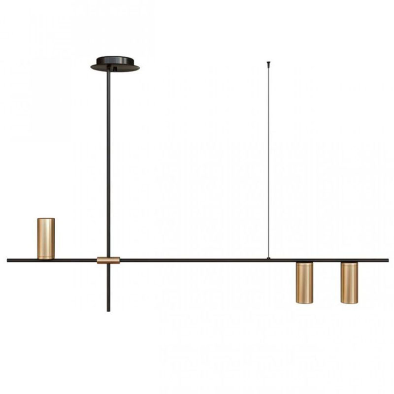 Подвесной светильник TRIBES LINEAR PENDANT 3 плафона Золотой Черный Подвесной светильник TRIBES LINEAR PENDANT 3 плафона Золотой Черный в Костроме | Loft Concept