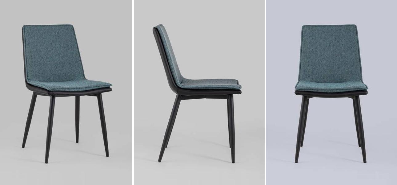 Стул Melissa  Chair Серо-Синий Рогожка - фото