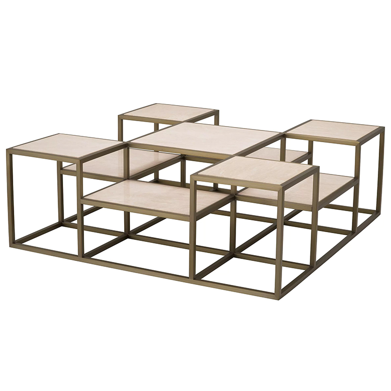 Кофейный стол Eichholtz Coffee Table Smythson Песочный Латунь Кофейный стол Eichholtz Coffee Table Smythson Песочный Латунь в Костроме | Loft Concept