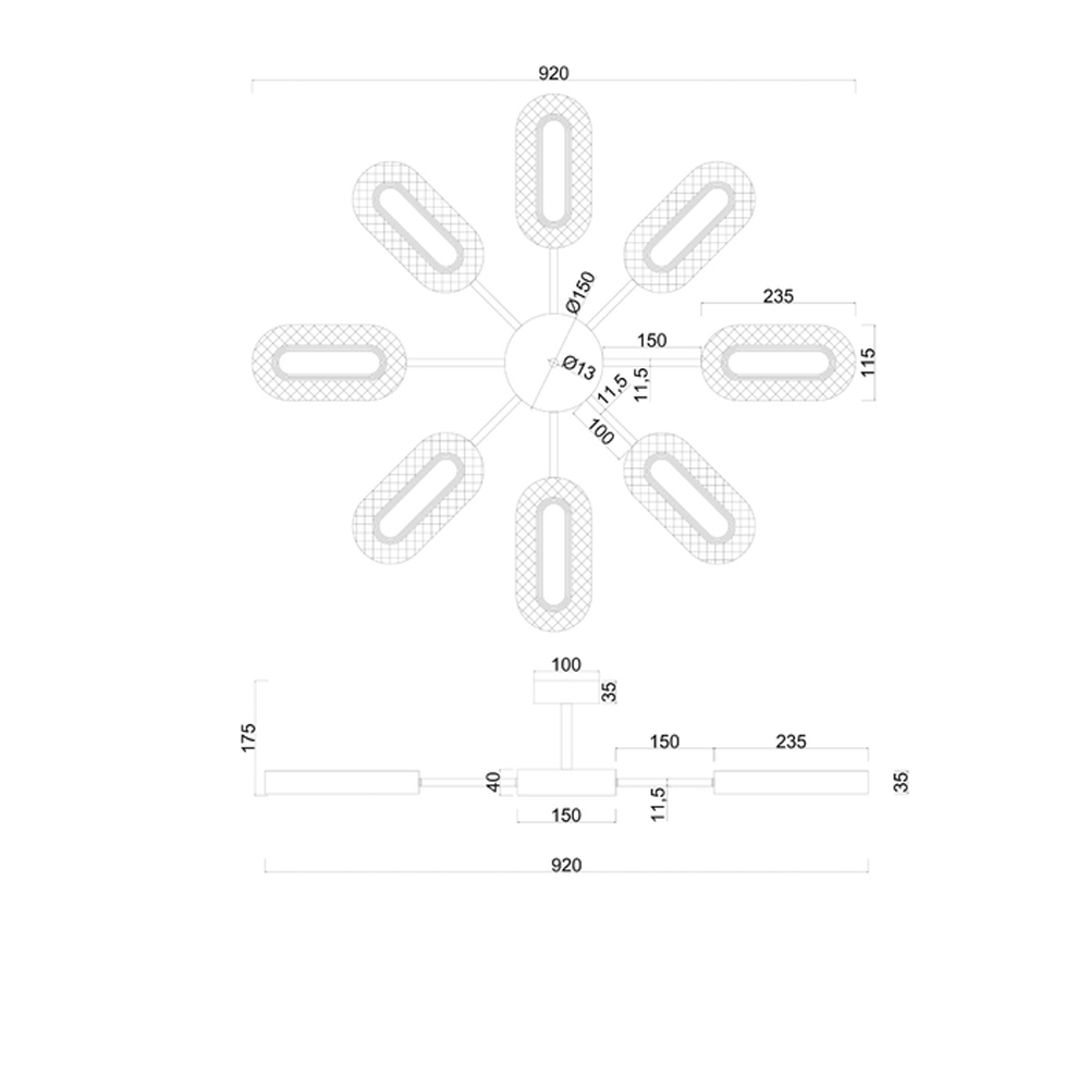 Потолочная люстра Sun Oval Потолочная люстра Sun Oval в Костроме
