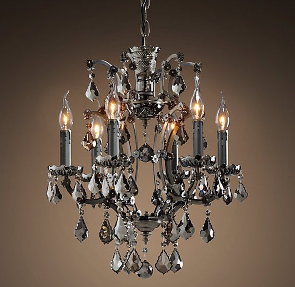Люстра 19TH C. ROCOCO IRON & Smok CRYSTAL 6 Графит Стекло Смок Люстра 19TH C. ROCOCO IRON & Smok CRYSTAL 6 Графит Стекло Смок в Костроме | Loft Concept