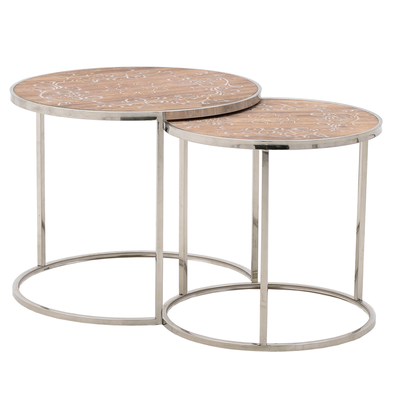 Комплект приставных столов Macaria Table Серебряный Древесина Комплект приставных столов Macaria Table Серебряный Древесина в Костроме | Loft Concept