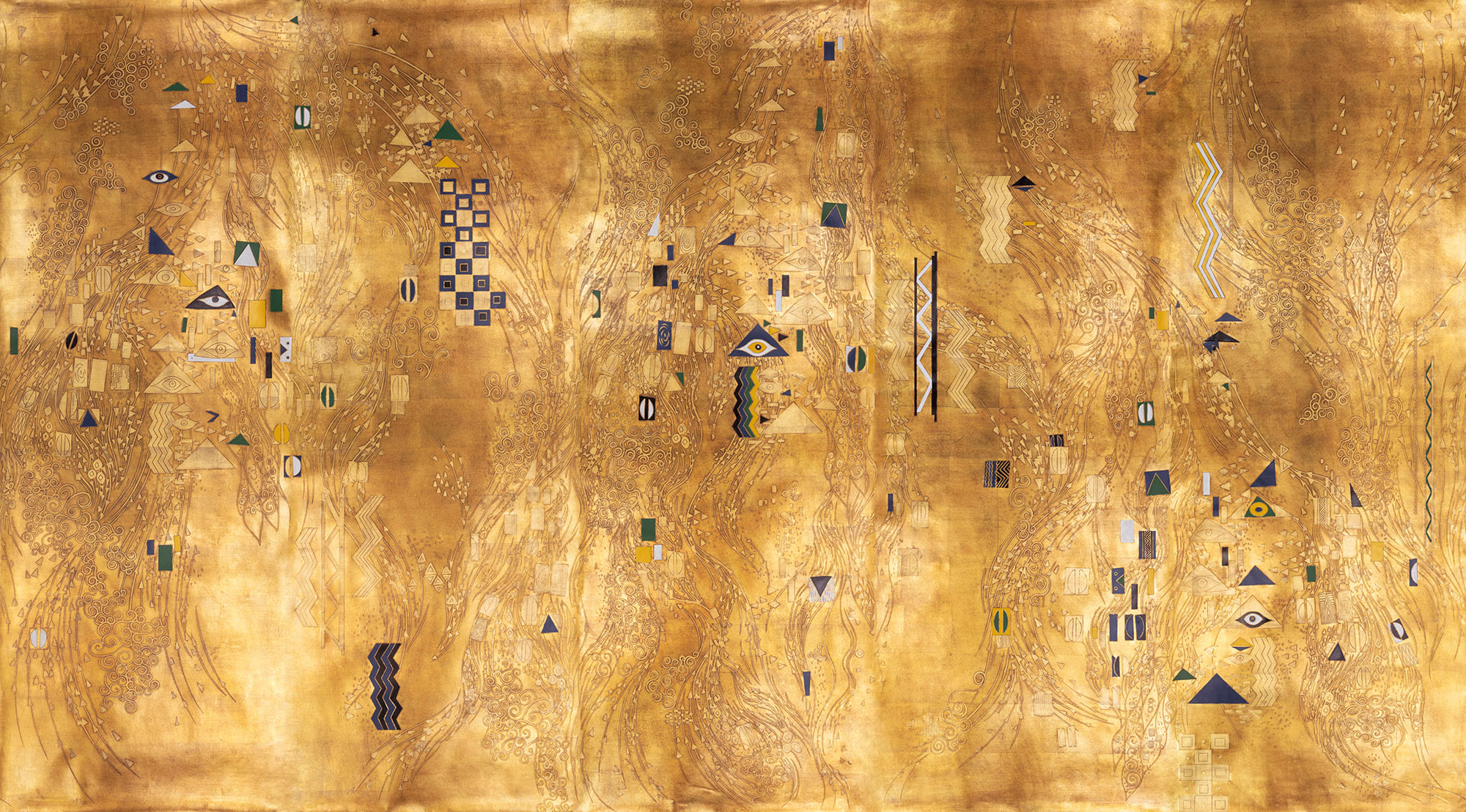 Обои ручная роспись Klimt Polished Gold bas relief gilded paper Обои ручная роспись Klimt Polished Gold bas relief gilded paper - постер Loft-Concept в Костроме