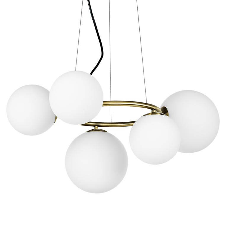 Люстра Bubbles on Ring Chandelier Белый Латунь Люстра Bubbles on Ring Chandelier Белый Латунь в Костроме | Loft Concept