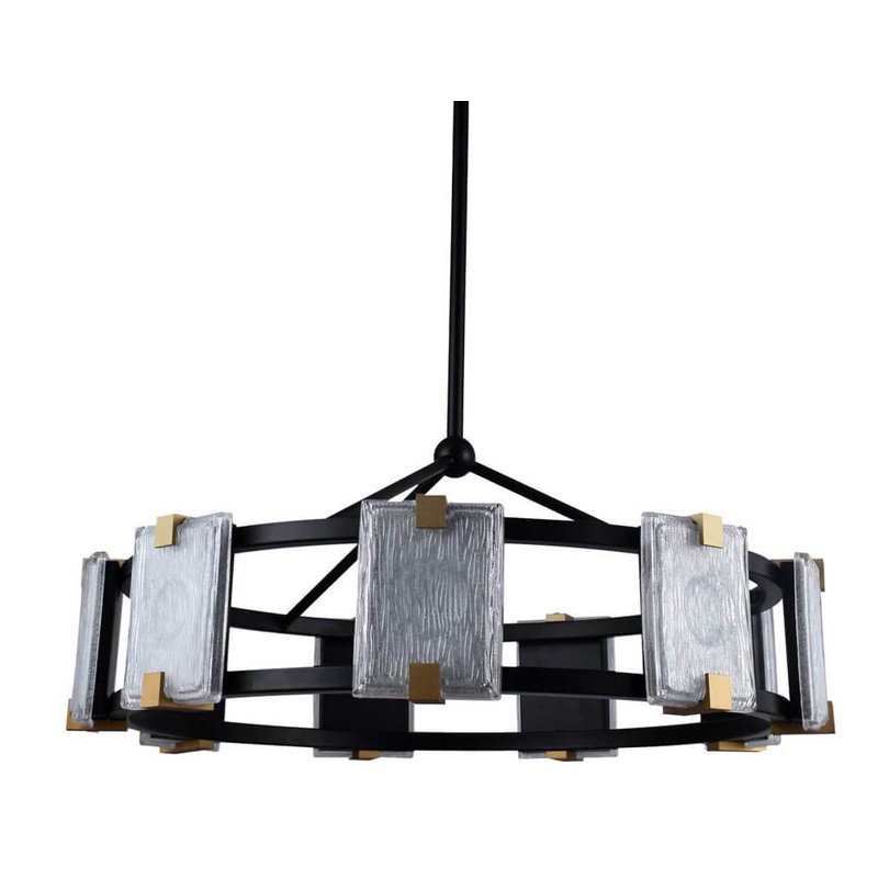 Люстра Rectangular Glass Plafon D68 Черный матовый Прозрачное Стекло матовое золото Люстра Rectangular Glass Plafon D68 Черный матовый Прозрачное Стекло матовое золото в Костроме | Loft Concept