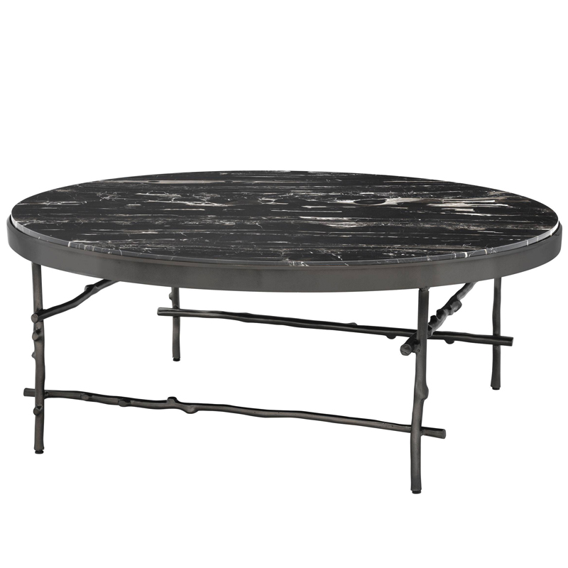 Кофейный стол Eichholtz Coffee Table Tomasso round Черный Мрамор Nero Темная бронза Кофейный стол Eichholtz Coffee Table Tomasso round Черный Мрамор Nero Темная бронза в Костроме | Loft Concept