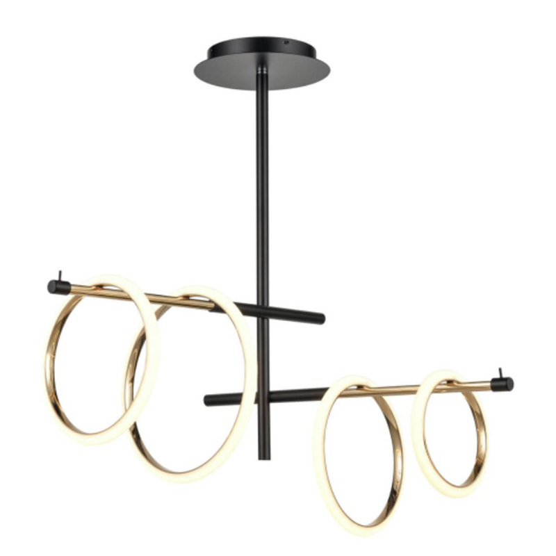 Люстра Jessenia Rings Chandelier 4 Черный Золотой Люстра Jessenia Rings Chandelier 4 Черный Золотой в Костроме | Loft Concept