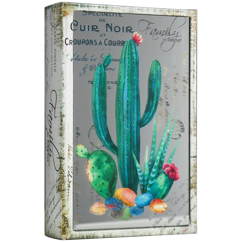 Шкатулка-книга Cactus Mirror Book Box Бежевый Зеленый Шкатулка-книга Cactus Mirror Book Box Бежевый Зеленый в Костроме | Loft Concept