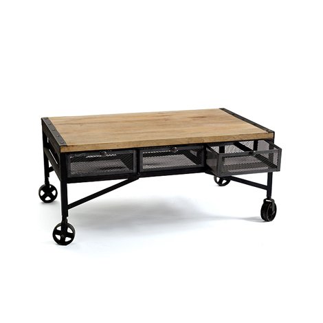 Стол Industrial Metal Three Drawers Cabinet Черный Стол Industrial Metal Three Drawers Cabinet Черный в Костроме | Loft Concept