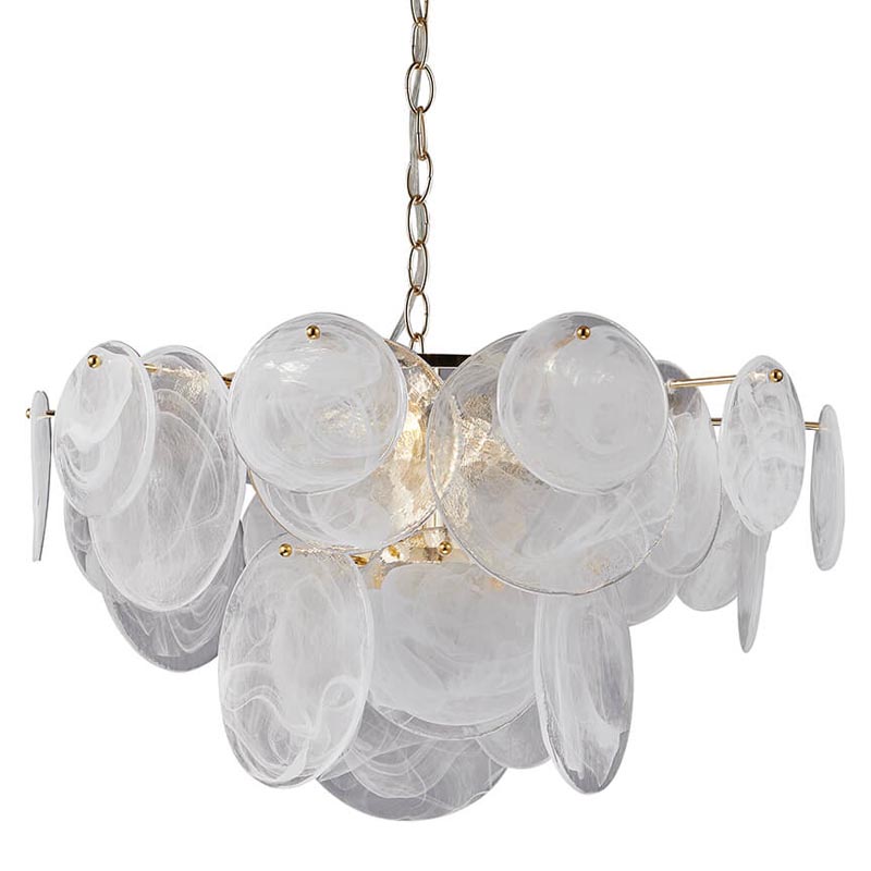 Люстра Everett Chandelier Белое матовое стекло Золотой Люстра Everett Chandelier Белое матовое стекло Золотой в Костроме | Loft Concept