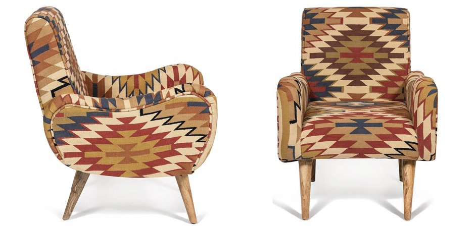 Кресло KELIM Pattern Brown Chair I Кресло KELIM Pattern Brown Chair I - Loft-Concept в Костроме