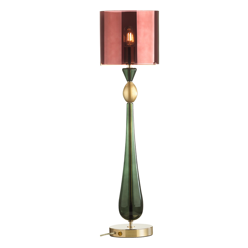 Настольная лампа Roser Burgundy Green Table Lamp Бургундский красный Золотой Зеленый Настольная лампа Roser Burgundy Green Table Lamp Бургундский красный Золотой Зеленый в Костроме | Loft Concept