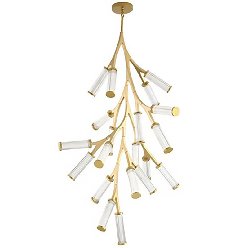 Люстра Cylinder Branches Chandelier Gold Vertical 20 Золотой Прозрачный Люстра Cylinder Branches Chandelier Gold Vertical 20 Золотой Прозрачный в Костроме | Loft Concept