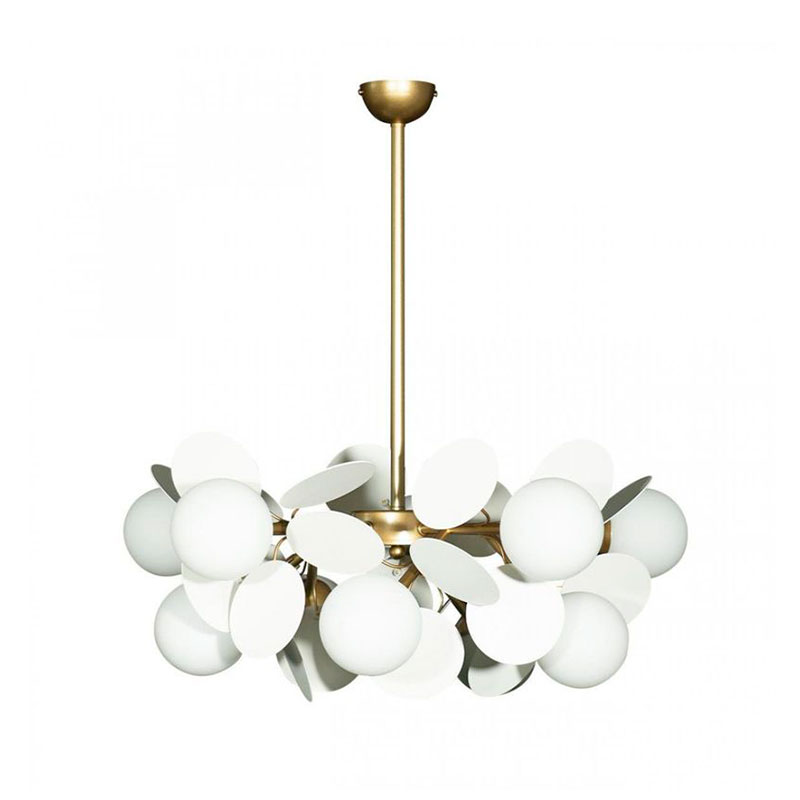 Люстра MATISSE Chandelier White 10 ламп Белый Золотой Люстра MATISSE Chandelier White 10 ламп Белый Золотой в Костроме | Loft Concept