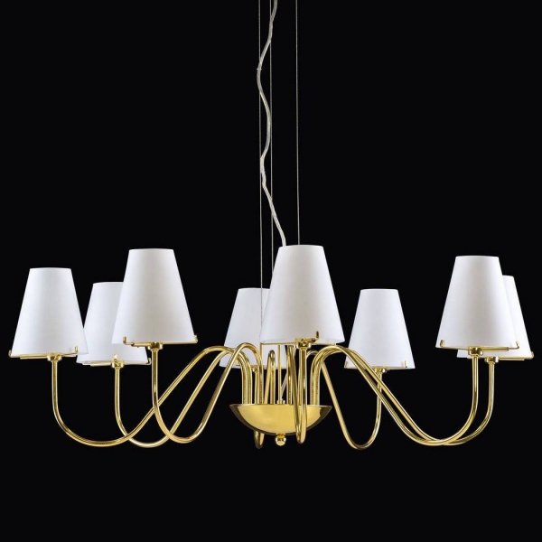 Люстра Imperial Chandelier 8 Глянцевое золото Белый Люстра Imperial Chandelier 8 Глянцевое золото Белый в Костроме | Loft Concept
