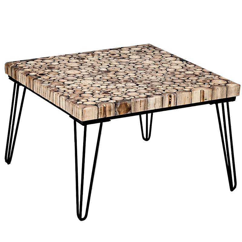 Кофейный стол Tree Cuts square coffee table Коричневый Черный Кофейный стол Tree Cuts square coffee table Коричневый Черный в Костроме | Loft Concept