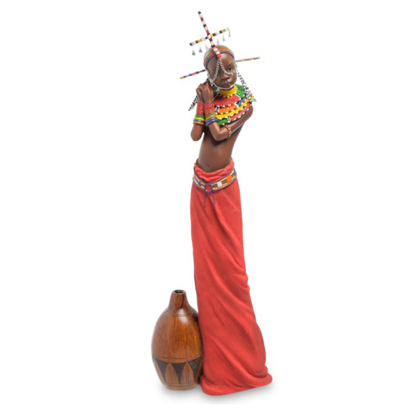 Статуэтка Tribe girl Masai Коричневый Мульти Статуэтка Tribe girl Masai Коричневый Мульти в Костроме | Loft Concept