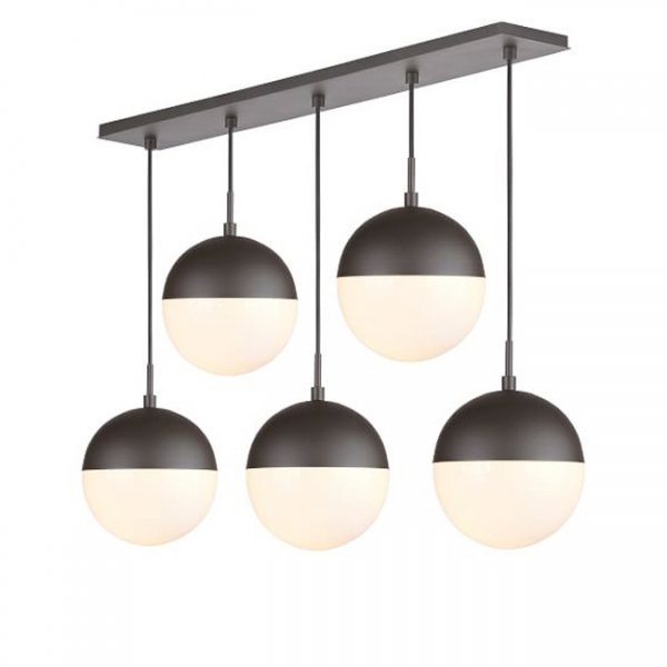 Подвесной светильник Copper Light Black Pendant 5 Черный Белый Подвесной светильник Copper Light Black Pendant 5 Черный Белый в Костроме | Loft Concept