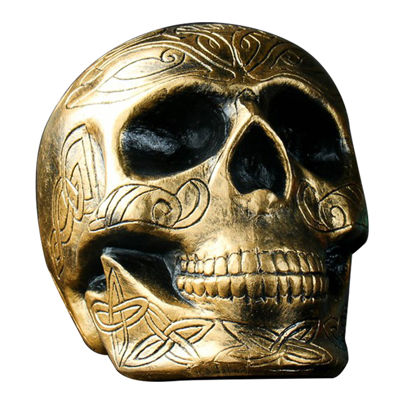 Статуэтка Golden Skull with Pattern Золотой Статуэтка Golden Skull with Pattern Золотой в Костроме | Loft Concept