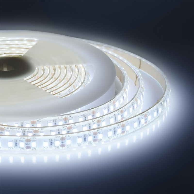Светодиодная влагозащищенная лента 10W/m 120LED/m 2835SMD холодный белый 5M Белый Светодиодная влагозащищенная лента 10W/m 120LED/m 2835SMD холодный белый 5M Белый в Костроме | Loft Concept