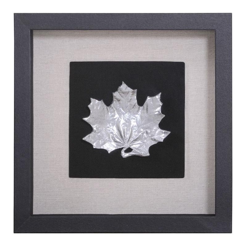 Панно Cassian Maple Leaf Черный Серебряный Панно Cassian Maple Leaf Черный Серебряный в Костроме | Loft Concept